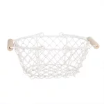 Корзинка з ручками, 20*15*9 см, метал, колір білий