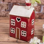 Будинок-підсвічник червоний, 17*12*9 см, кераміка