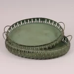 Піднос менший 23*36*9 см, метал, колір оливковий