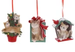 Підвіска «Святкові кошенята», 9,5 см, полістоун