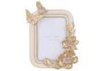 Рамка для фото розміру 10x15см, розмір рами 17*3*23см, колір - кремовий із золотом, полістоун