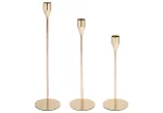 Набір свічників на високій ніжці 3шт, 23см, 27.5см, 32.5см, колір - золото