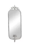 Дзеркало настінне з підсвічником, 20x10xH57см, метал, колір сірий