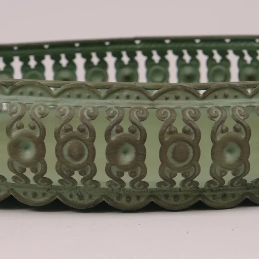 Піднос більший, 28*42*9 см, метал, колір оливковий