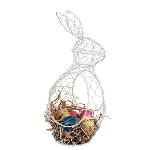 Корзинка &laquo;Кролик&raquo;, 33 см, метал, колір білий