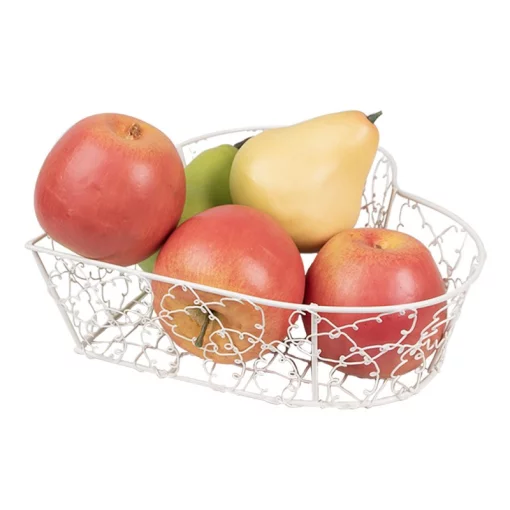 Набір корзин &laquo;Серце&raquo;, 15*6 см, 20*6 см, 25*6 см, метал, колір білий