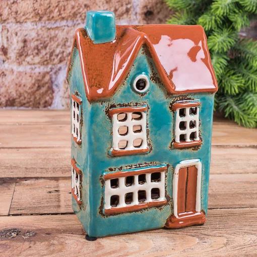 Будинок-підсвічник лазурний, 19*11*7 см, кераміка