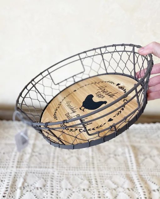 Корзина для зберігання, 26*8 см, метал-дерево