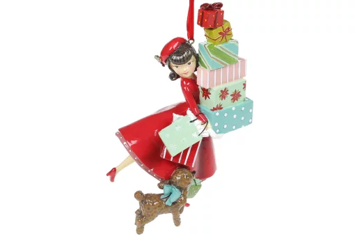 Декоративна фігурка на підвісі Час подарунків 17.5см, полістоун