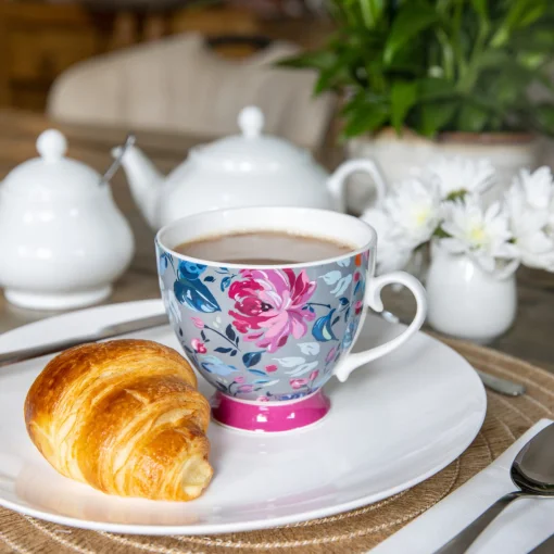 Чашка KC Grey Floral, 400 мл, порцеляна