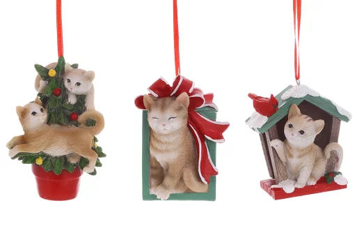 Підвіска &laquo;Святкові кошенята&raquo;, 9,5 см, полістоун