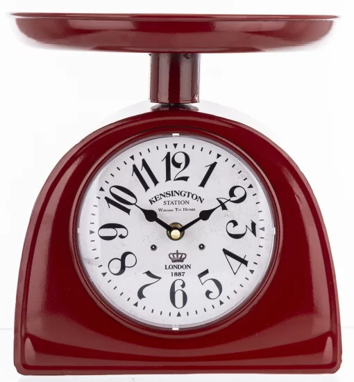 Годинник у вигляді вагів, 27*26*25 см, метал, колір червоний