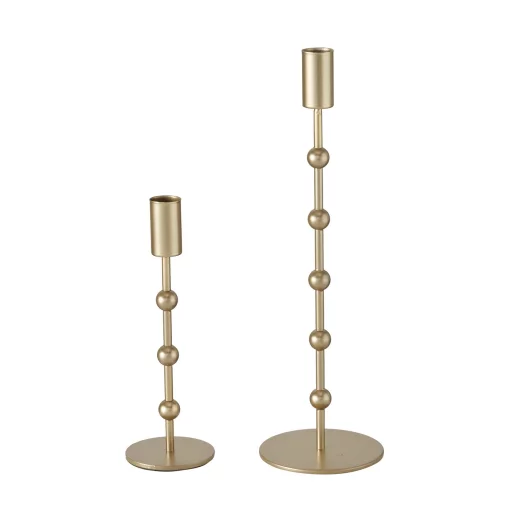 Набір підсвічників (2 шт.), висота 20 см, 30 см, метал, Німеччина, світле золото