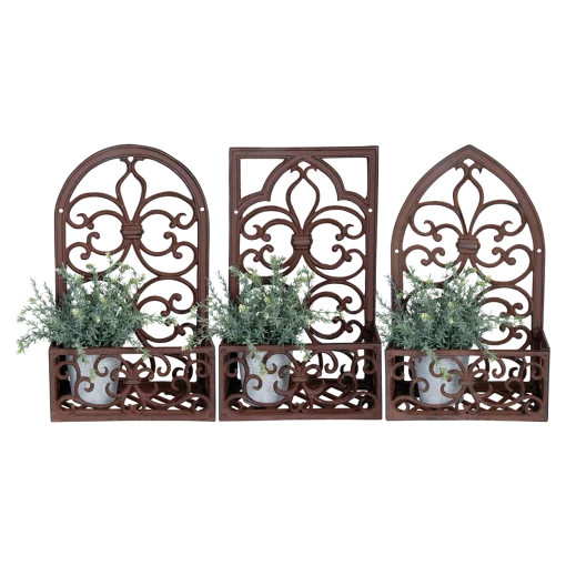 Поличка-кашпо, 27*14*44 см, чавун