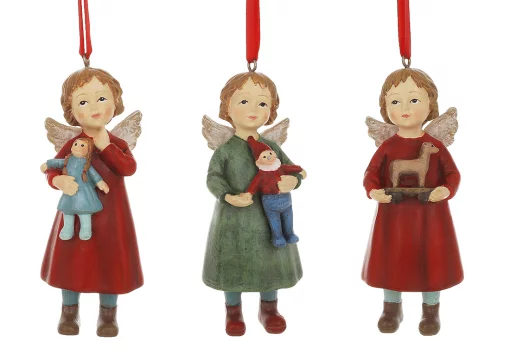 Декоративна підвіска Янголятко, 4*4.5*11см, полістоун,3 дизайни