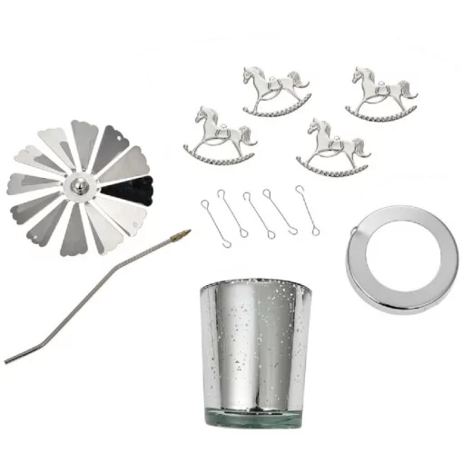 Підсвічник - карусель, 8*17 см, скло-метал