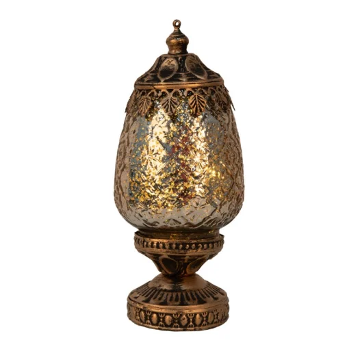 Ліхтар на ніжці з LED підсвіткою, 10X23 см, скло-метал