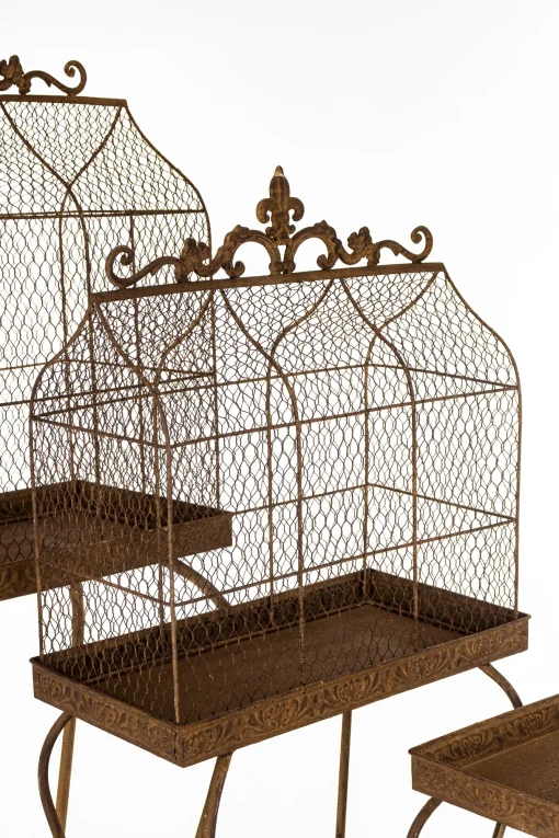 Клітка декоративна на ніжках (найменший розмір), 86x41x21,5 см, метал, колір іржа