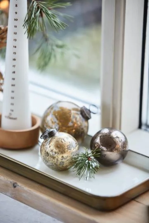 Куля, 7*6 см, скло, колір коричневе срібло