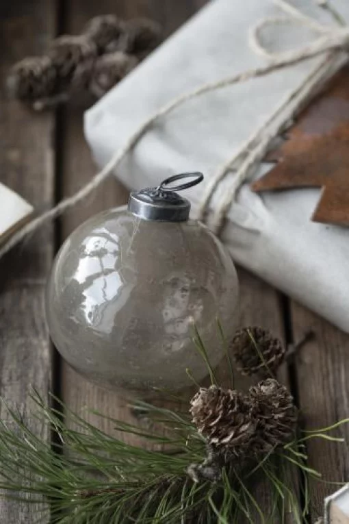 Куля, 8*8 см, скло, колір скляний туман