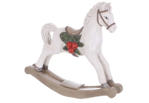 Декоративна фігура Конячка 17*5*16см, колір - білий з коричневим