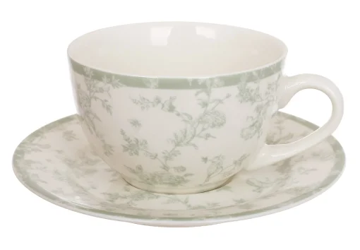 Чашка c блюдцем порцелянові 250мл Floral Green