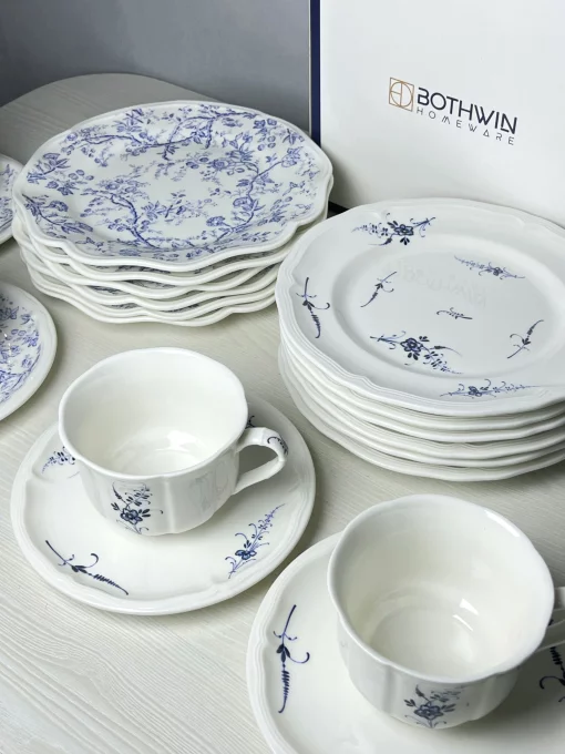 Чашка з блюдцем "Лазурний розпис", 250 мл, кераміка