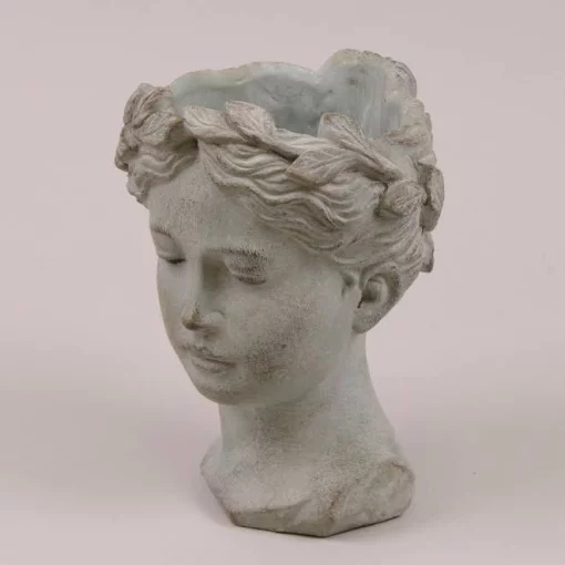 Кашпо з цементу Голова, 15*16*21 см