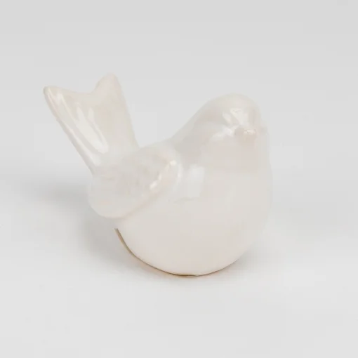 Фігурка "Пташка", біла, 8 см, кераміка