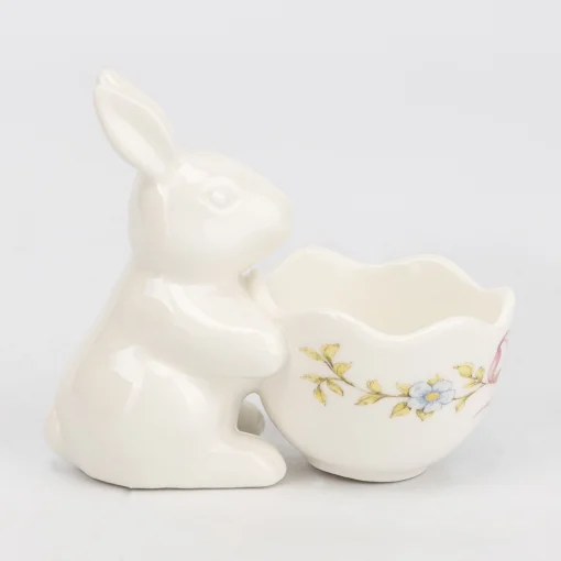 Підставка під яйце "Кролик", біла, 10 см, кераміка