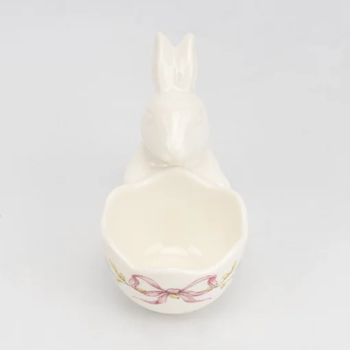 Підставка під яйце "Кролик", біла, 10 см, кераміка
