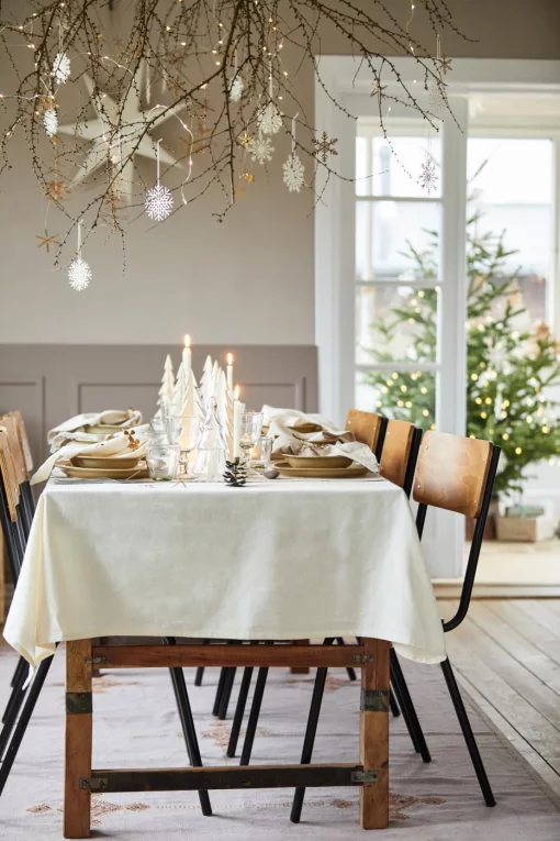 Скатертина, 150*250 см, бавовна, колір Вершковий крем