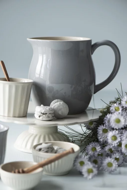 Тортівниця, 20*9 см, камʼяна кераміка, колір вершковий крем