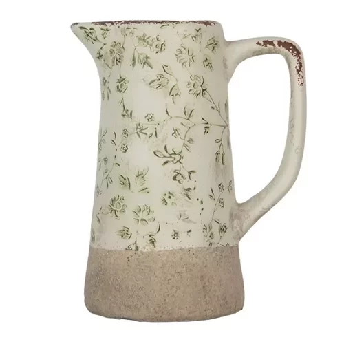 Декоративний керамічний глечик в вінтажному стилі Pastel Green, 16*11*20 см