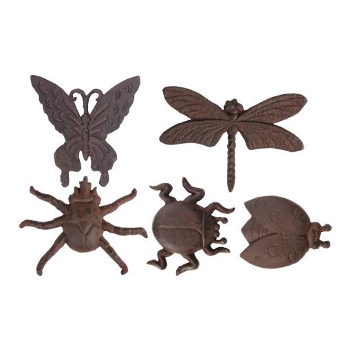 Настінний декор &laquo;Комахи&raquo;, 5 видів, Д 13,9 x Г 2,6 x В 10,8 см, чавун