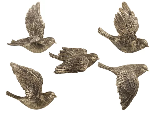 Настінний декор &laquo;Птахи&raquo;, 15x14x9 15x14x5,5 14x14x8 15x14x7 5x14x12 см, полістоун