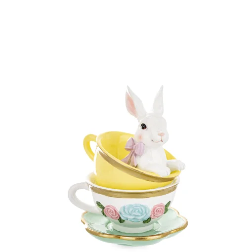 Статуетка &laquo;Кролик у чашці&raquo;, 15,5x11,5x11,5, полістоун