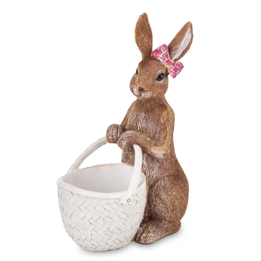 Статуетка &laquo;Кролиха з корзиною&raquo;, 20x14x8,5 см, полістоун